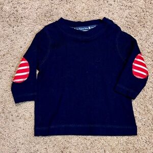 Jojo Maman Bebe Navy Blue Kids Shirt with Red Accents, size 6-12 months